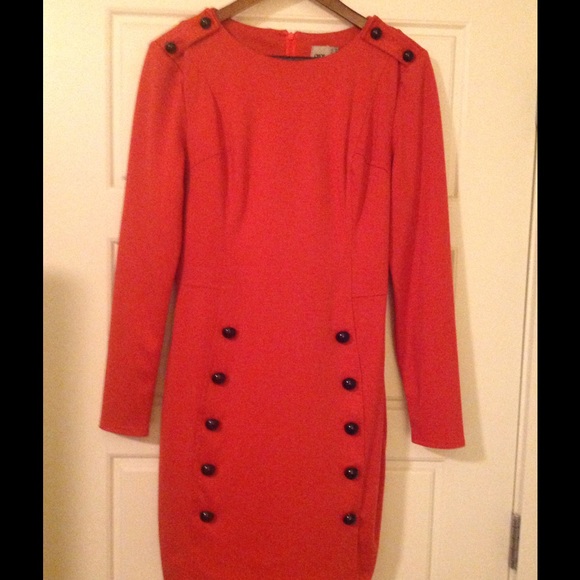 Asos Long Sleeve Dress with Large Button Detail
